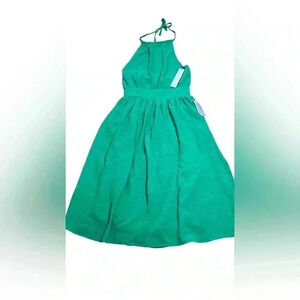 Napean Sea Rd (NPR) Nordstrom Green Halter Lined Midi Dress in Size XS. NWT